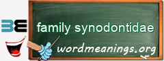 WordMeaning blackboard for family synodontidae